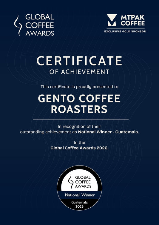 Gento Coffee, nombrado ganador nacional de Guatemala — por segundo año consecutivo en los Global Coffee Awards